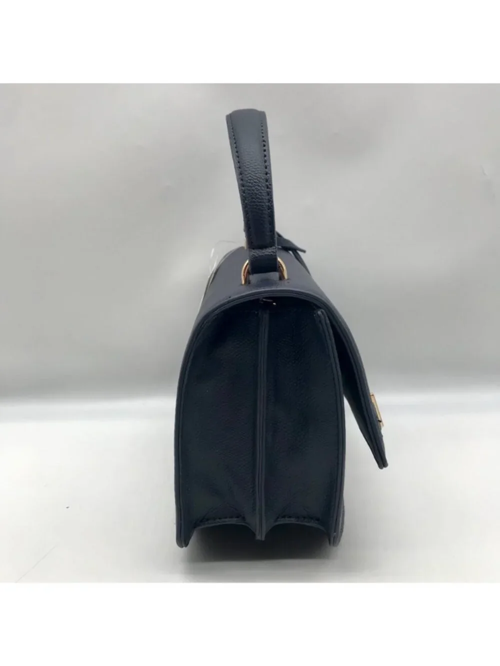 Anne Klein Women's Blue Leather Belted Flap Saddle with Convertible Strap - Picture 3 of 10